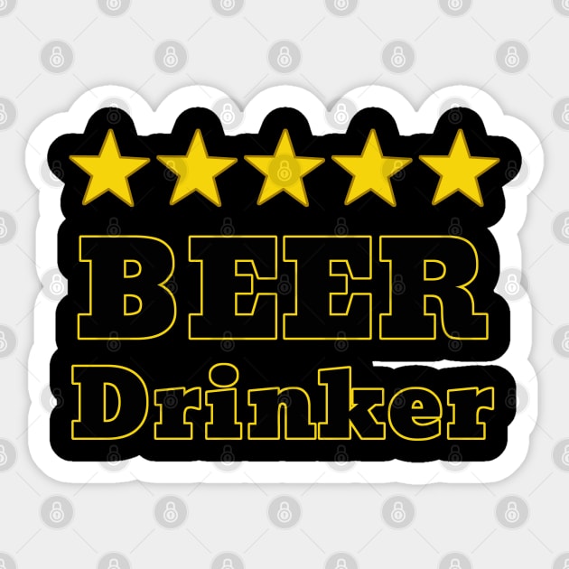 Five Star Beer Drinker Sticker by Turnersartandcrafts